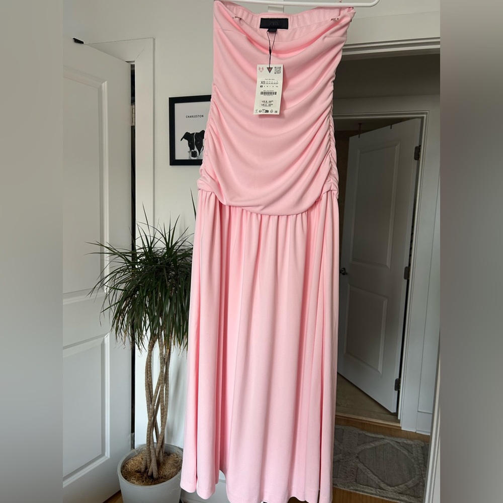 Zara Ruched Strapless Dress